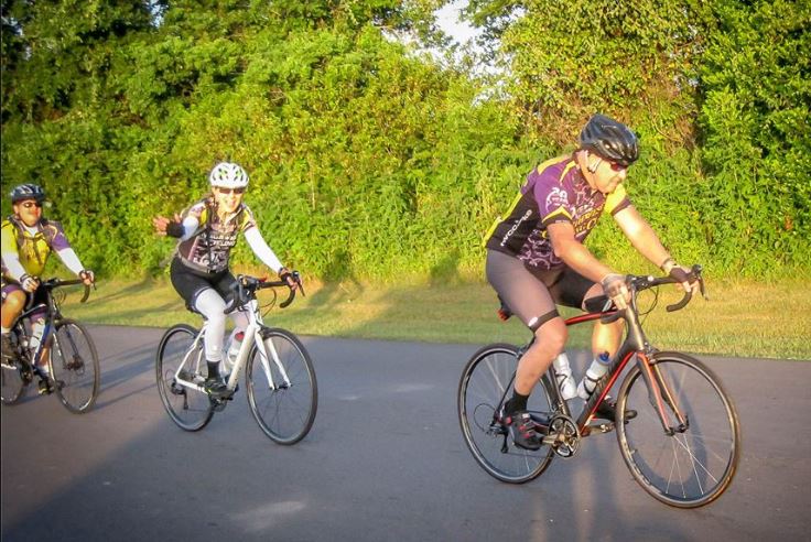 Every year the KFC gives cyclists the opportunity to complete their first 100-miler, including these three NWCC club members. (Photo by Rich Faulkner