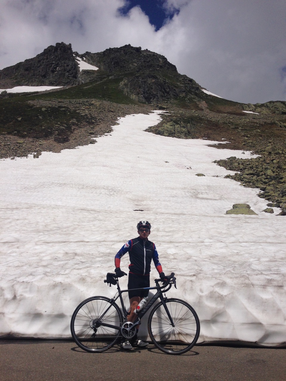 Picture of Gotthard Pass with snow in July